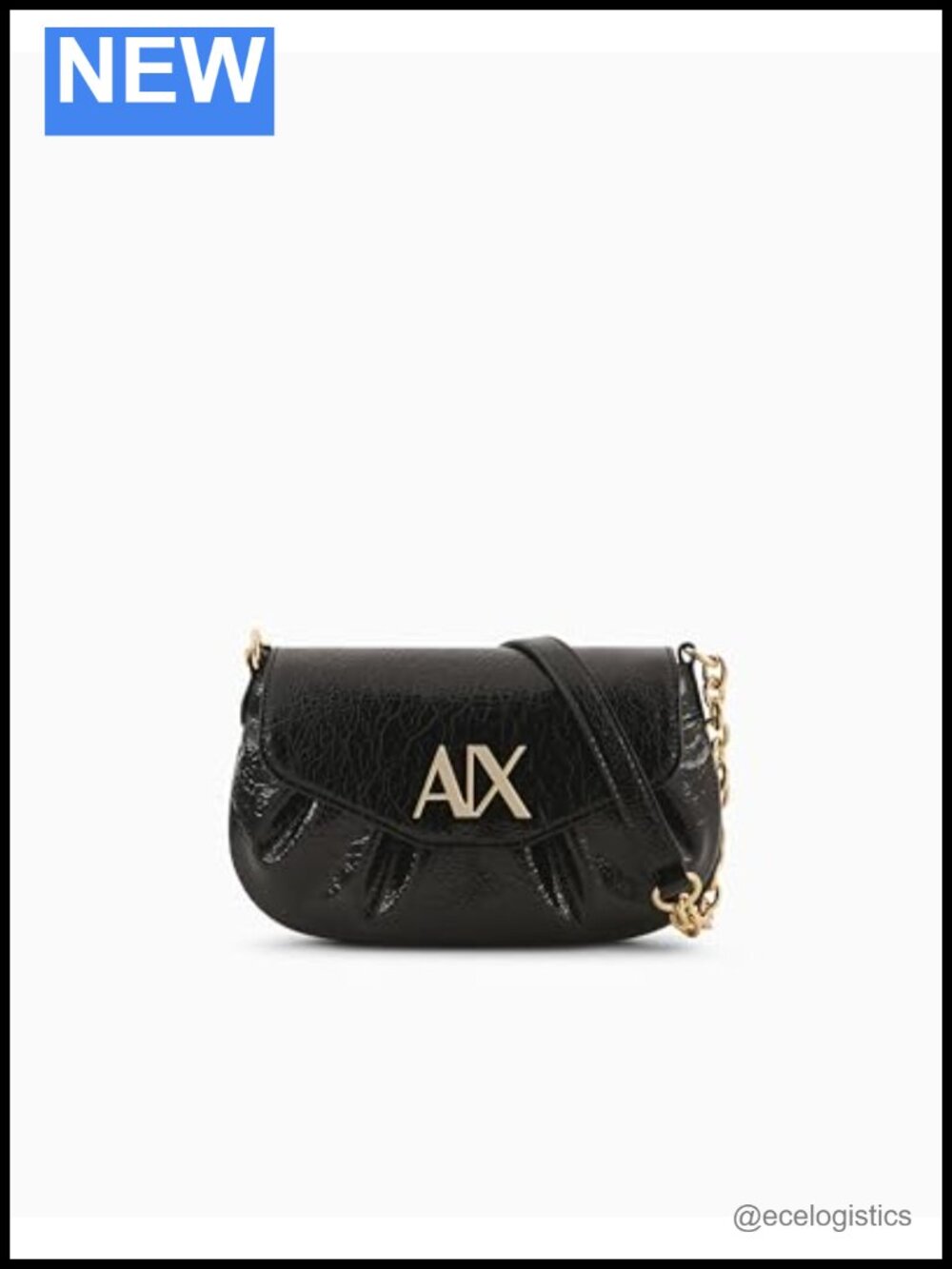 Genuine Leather Mini Clutch Bag with Letter Print, Zipper Closure